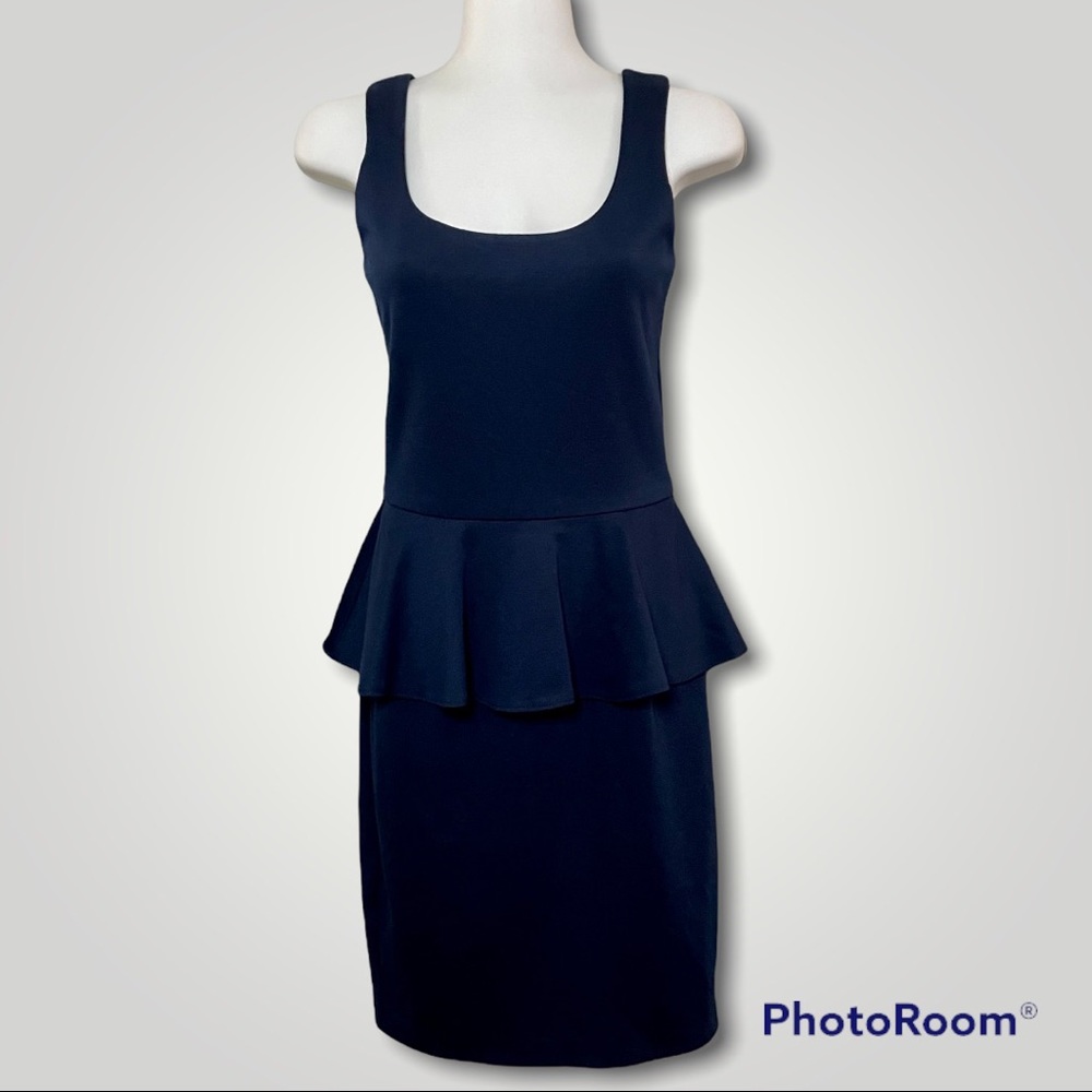 Aqua by Bloomingdales Peplum Dress WO-4135 in the color Ink - NWT, HTF color